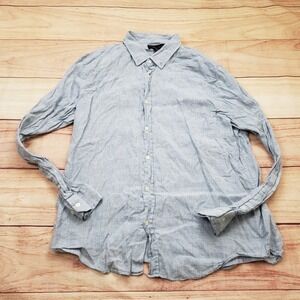 The Men's‎ Store Bloomingdales Shirt XL Linen Striped Button Down Shirt Casual